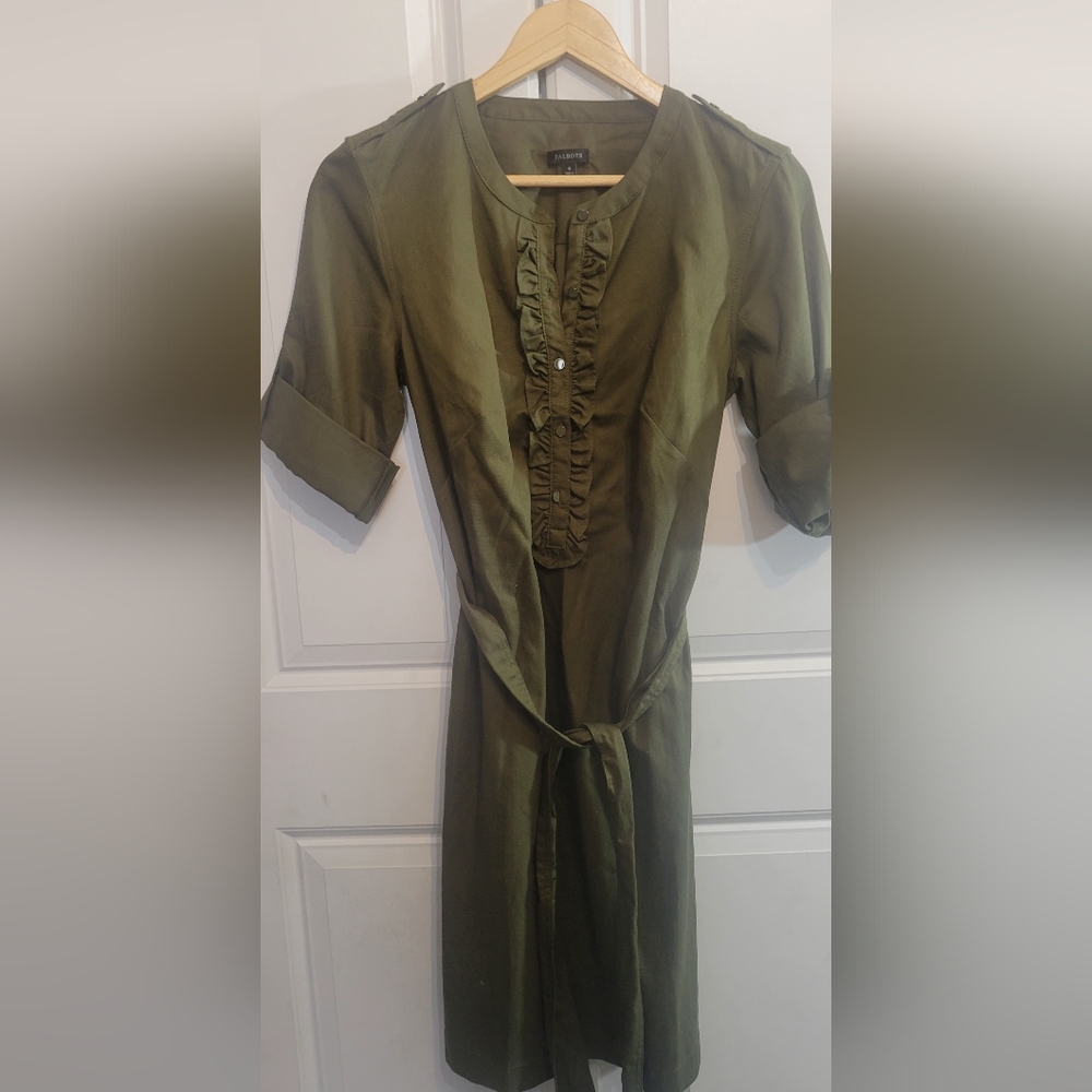 TALBOTS ARMY GREEN DRESS SIZE 8